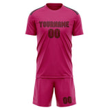 Custom Pink Crimson Red Soccer Set