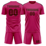 Custom Pink Crimson Red Soccer Set