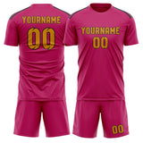 Custom Pink Yellow Soccer Set