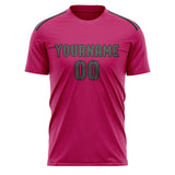 Custom Pink Dark Grey Soccer Jersey