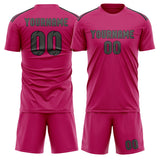 Custom Pink Dark Grey Soccer Set