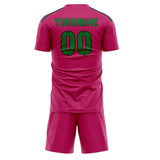 Custom Pink Emerald Green Soccer Set