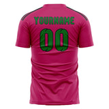 Custom Pink Emerald Green Soccer Jersey