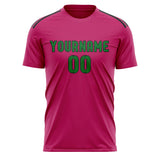 Custom Pink Emerald Green Soccer Jersey