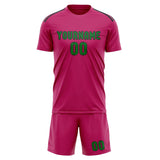 Custom Pink Emerald Green Soccer Set