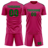 Custom Pink Emerald Green Soccer Set