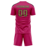 Custom Pink Light Khaki Soccer Set