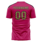 Custom Pink Light Khaki Soccer Jersey