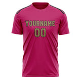Custom Pink Light Khaki Soccer Jersey