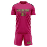 Custom Pink Light Khaki Soccer Set