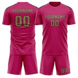 Custom Pink Light Khaki Soccer Set