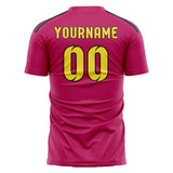 Custom Pink Light Yellow Soccer Jersey