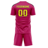 Custom Pink Light Yellow Soccer Set