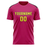 Custom Pink Light Yellow Soccer Jersey