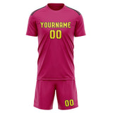 Custom Pink Light Yellow Soccer Set