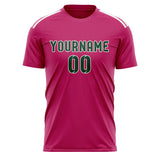 Custom Pink Green Soccer Jersey