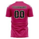 Custom Pink Dark Green Soccer Jersey