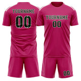 Custom Pink Dark Green Soccer Set