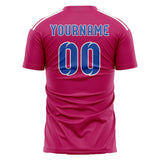 Custom Pink Sky Blue Soccer Jersey