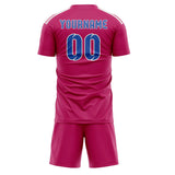 Custom Pink Sky Blue Soccer Set