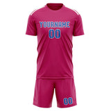 Custom Pink Sky Blue Soccer Set