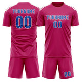 Custom Pink Sky Blue Soccer Set