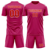 Custom Pink Orange Red Soccer Set