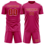 Custom Pink Red Soccer Set