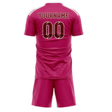Custom Pink Crimson Red Soccer Set