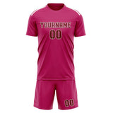 Custom Pink Crimson Red Soccer Set