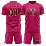 Custom Pink Crimson Red Soccer Set