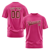 Custom Pink Crimson Red T-Shirt