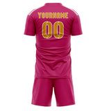 Custom Pink Yellow Soccer Set