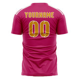 Custom Pink Yellow Soccer Jersey