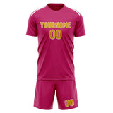 Custom Pink Yellow Soccer Set
