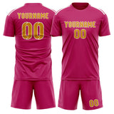 Custom Pink Yellow Soccer Set