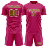 Custom Pink Khaki Soccer Set