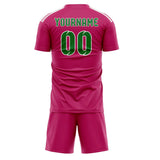 Custom Pink Emerald Green Soccer Set