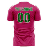 Custom Pink Emerald Green Soccer Jersey