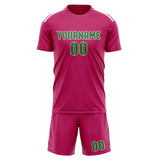 Custom Pink Emerald Green Soccer Set