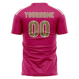 Custom Pink Light Khaki Soccer Jersey