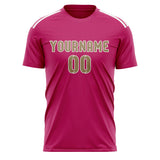 Custom Pink Light Khaki Soccer Jersey