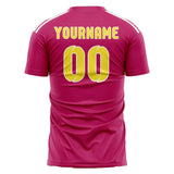 Custom Pink Light Yellow Soccer Jersey