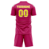 Custom Pink Light Yellow Soccer Set