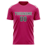 Custom Pink Blue Green Soccer Jersey