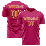 Custom Pink Orange Soccer Jersey