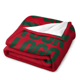 Custom Red Moss Green Blanket