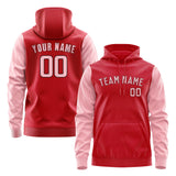 Custom Red Light Pink Hoodie