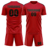 Custom Red Brown Soccer Set