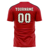 Custom Red Cream Soccer Jersey